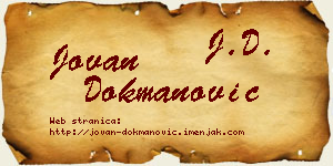 Jovan Dokmanović vizit kartica